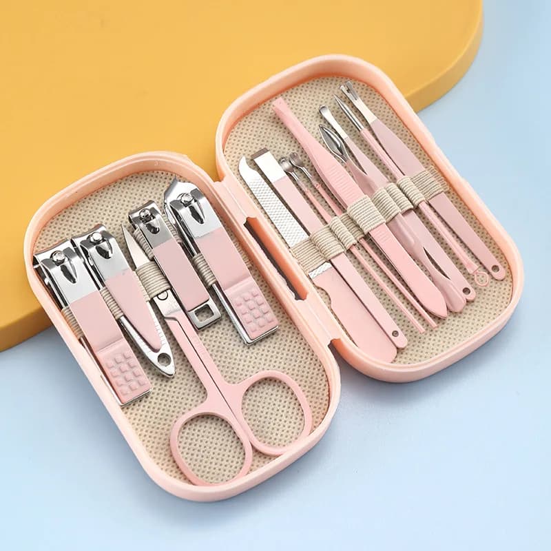 Deluxe Deluxe Manicure & Pedicure Set Pink And Blue Stain - 4