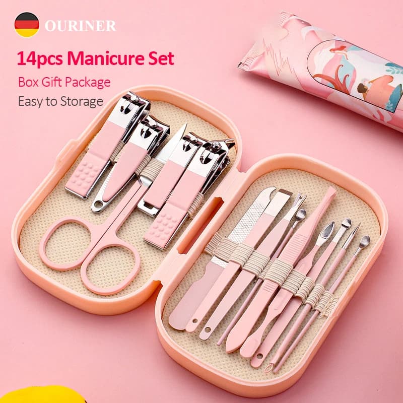 Deluxe Deluxe Manicure & Pedicure Set Pink And Blue Stain - 2