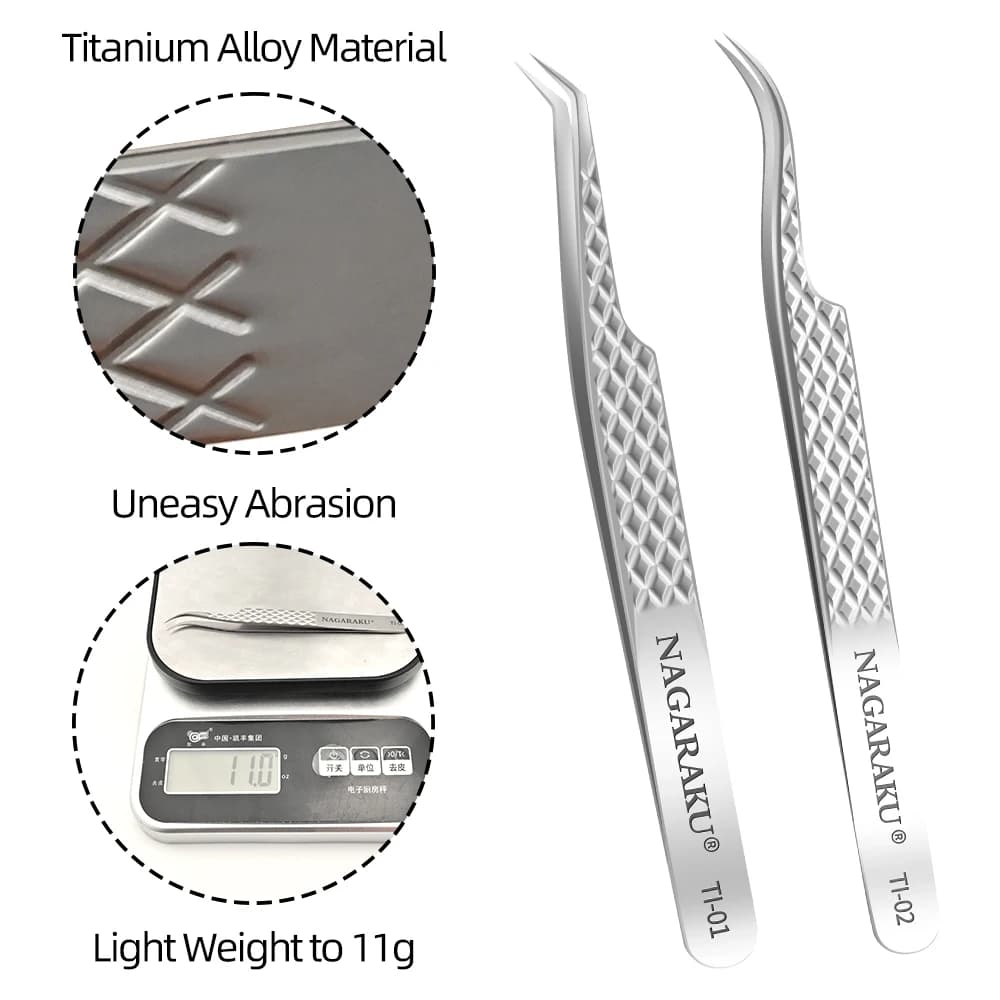 NAGARAKU NAGARAKU Eyelash Extension Tweezers Makeup Stainle - 4