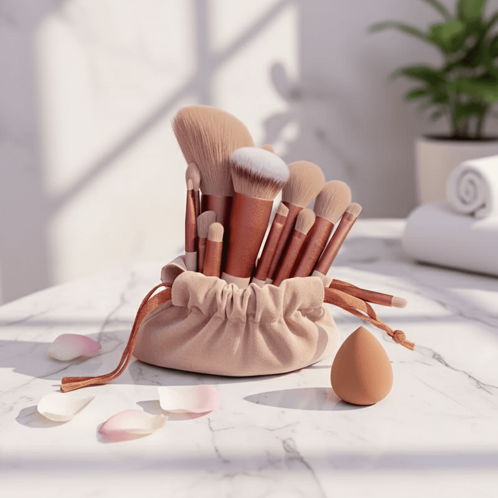 Set de Pinceaux de Maquillage Professionnels et Moelleux