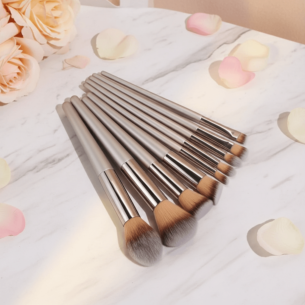 Pinceaux Maquillage Champagne Gold - Set Complet