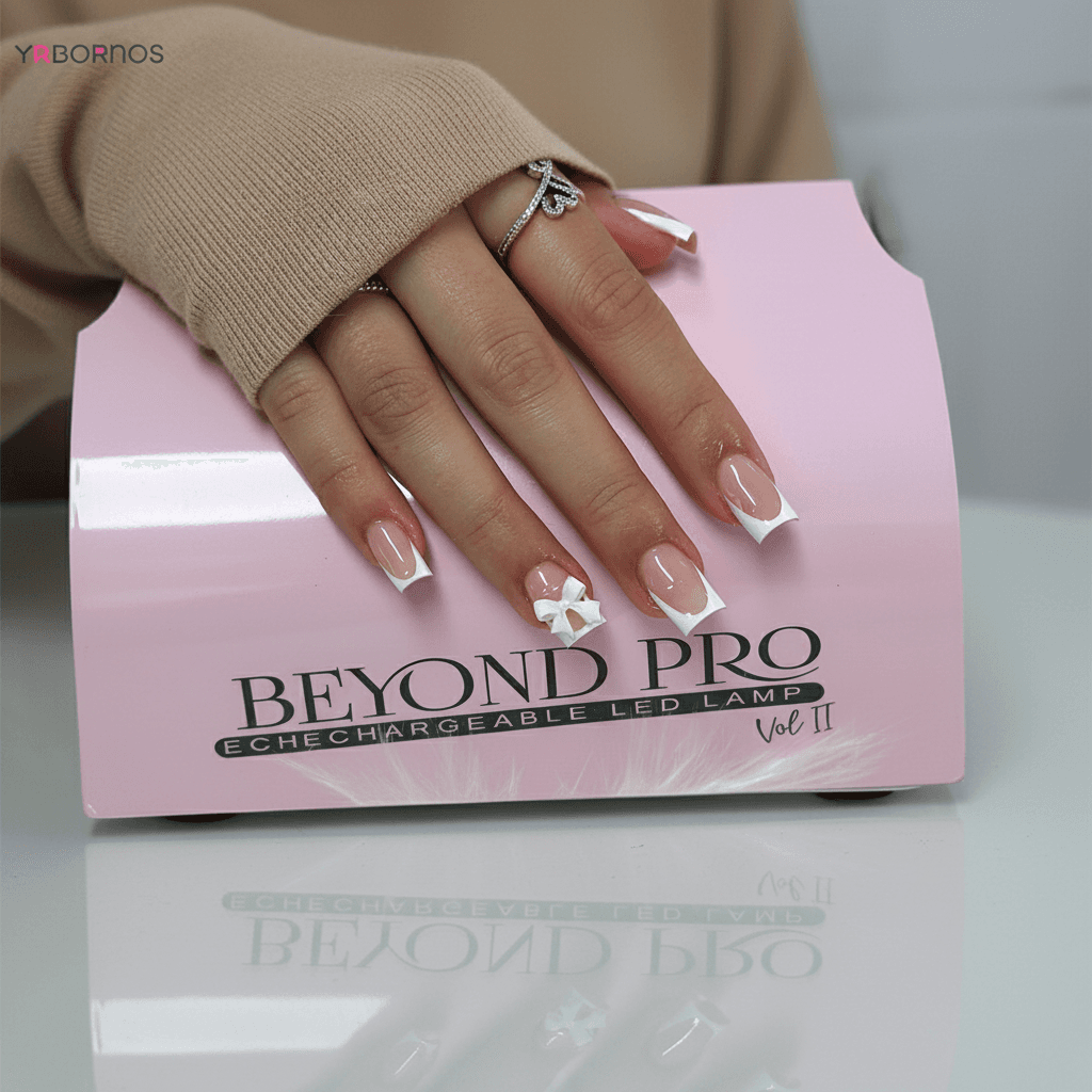 White White French Press on Nails 3D Bowknot Fake Nails - 1