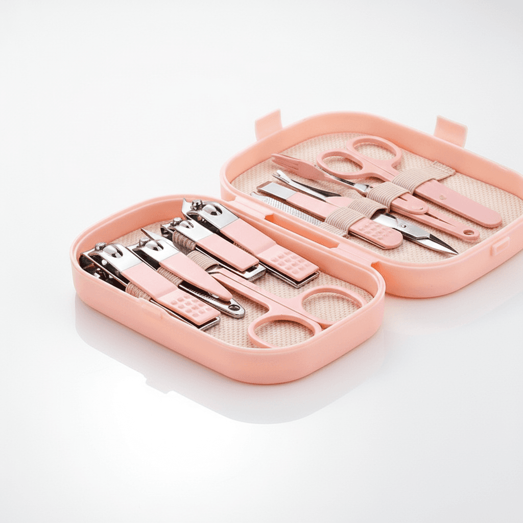 Deluxe Deluxe Manicure & Pedicure Set Pink And Blue Stain - 1