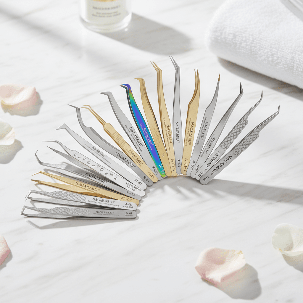 NAGARAKU NAGARAKU Eyelash Extension Tweezers Makeup Stainle - 1