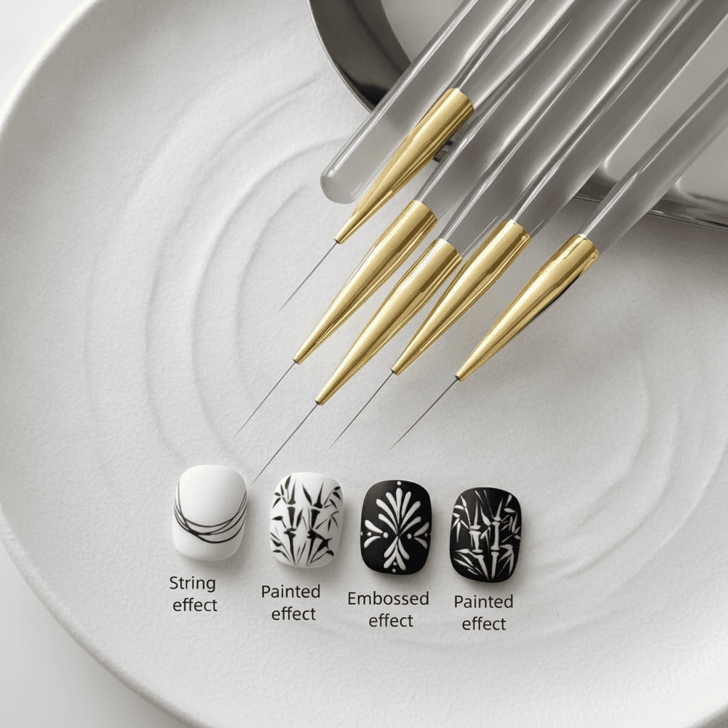 Pinceaux de Précision Nail Art Professionnels - Set 5 pièces - 1
